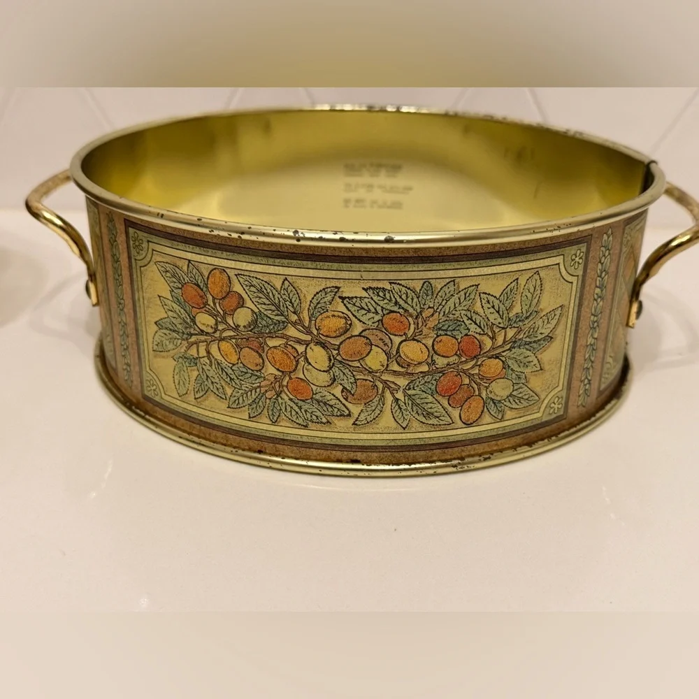 Vintage Pyrex Amber Brown Casserole Dish w‎ Lid + Metal Serving Ring 1960s USA